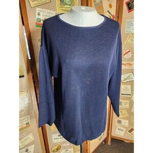Womens Sweater Blue Long Sleeve Ribbed Ladies